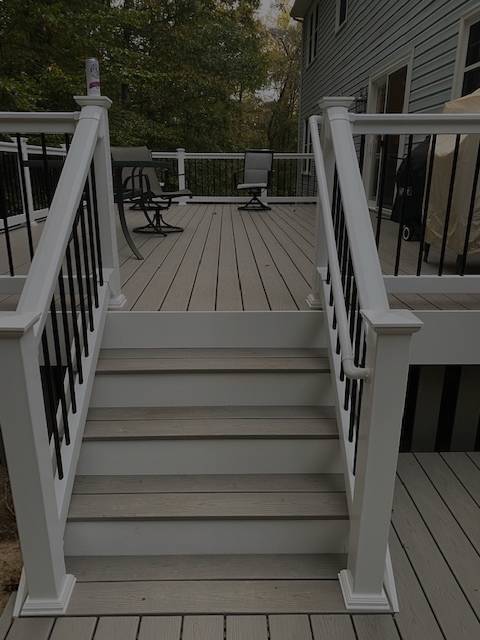 close up view of the deck with stairs