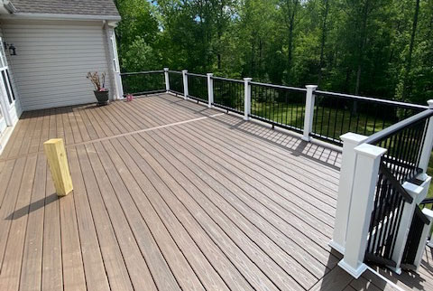 Brand new deck with railing